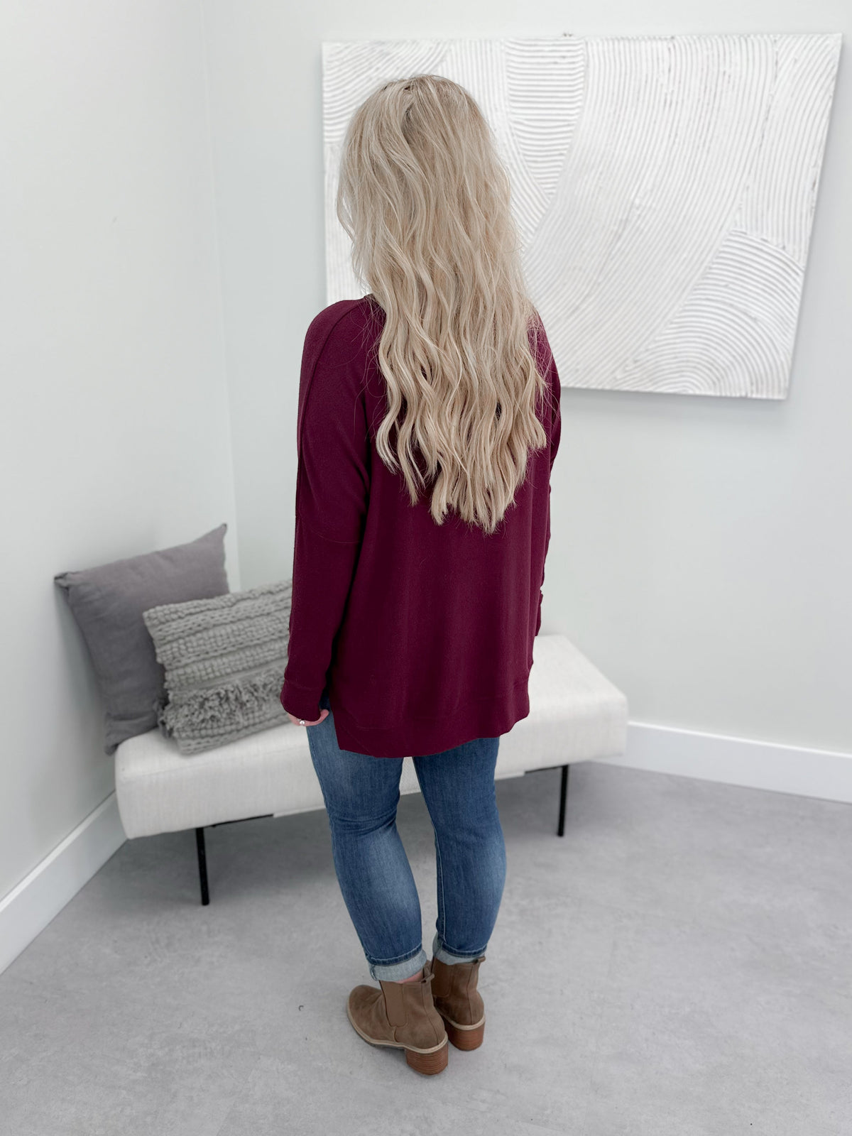 Eliana Long Sleeve in Merlot by C'est Moi