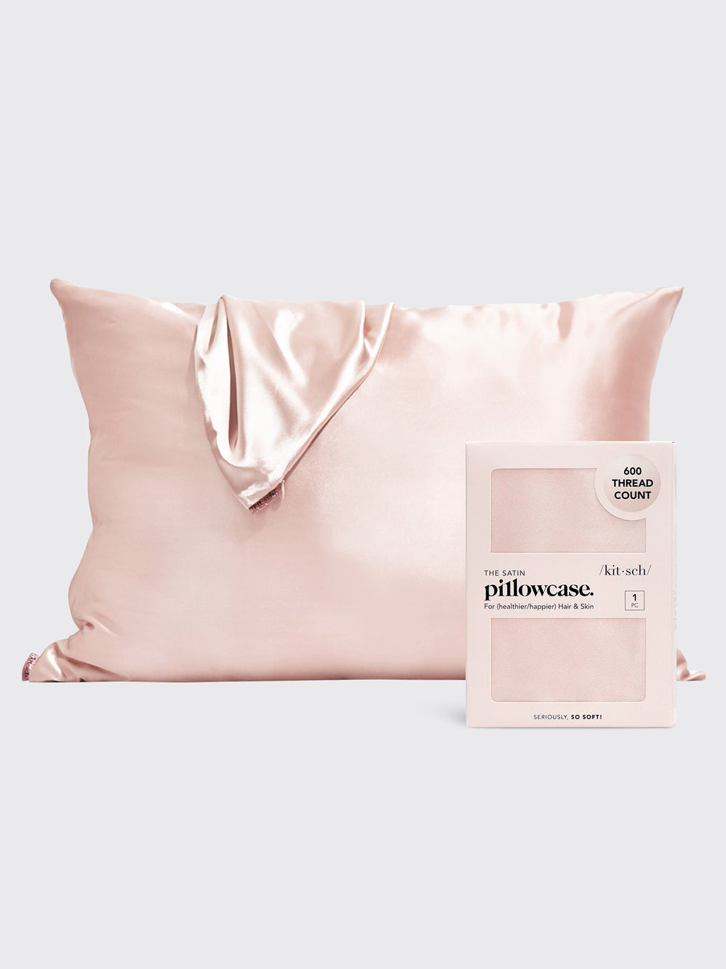 Standard Satin Pillowcase in Blush by Kitsch