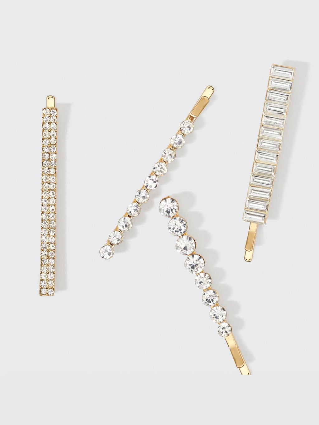 Metal Rhinestone Bobby Pin Set