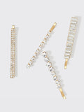 Metal Rhinestone Bobby Pin Set