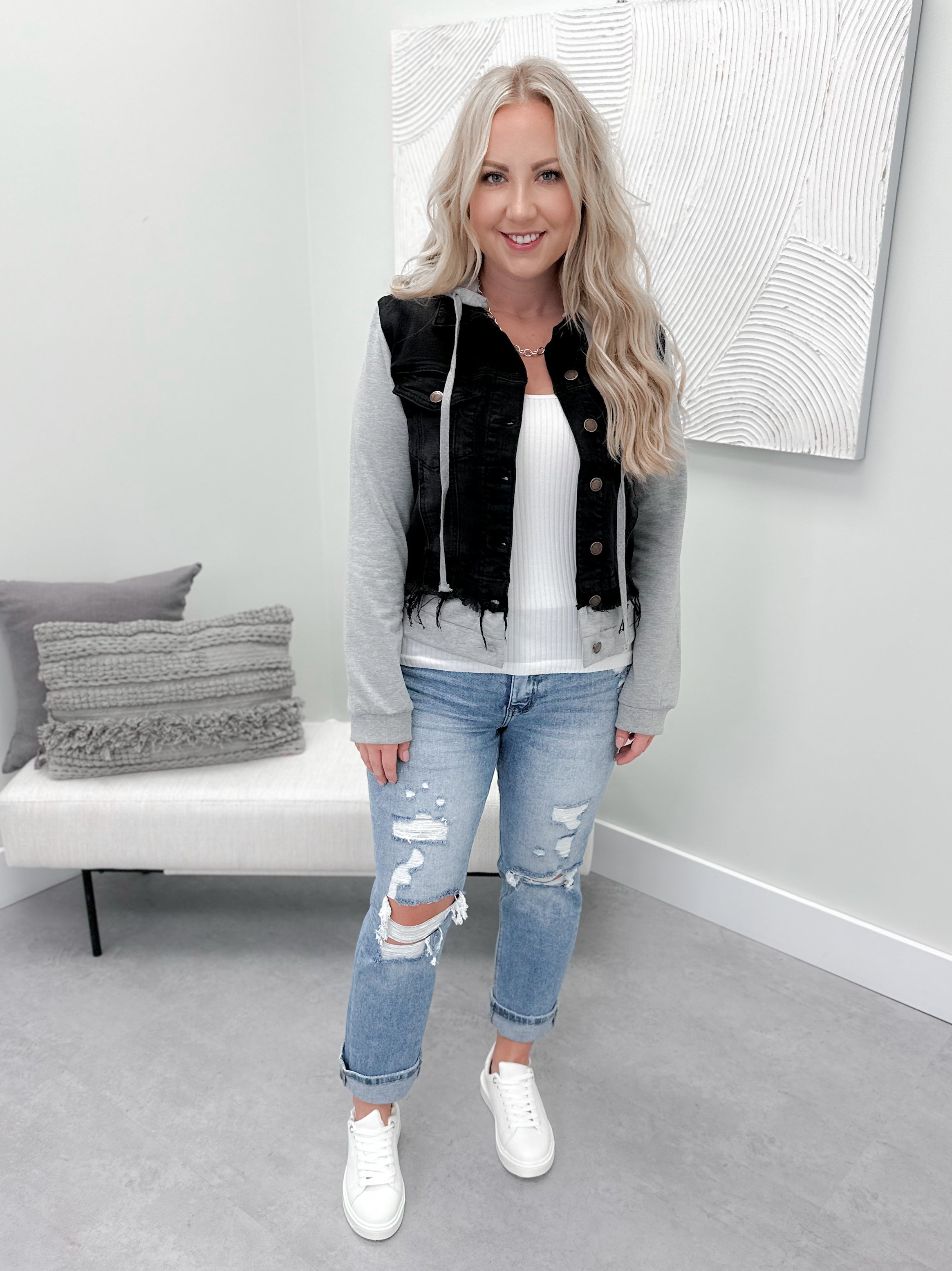 Brinley Hooded Denim Jacket