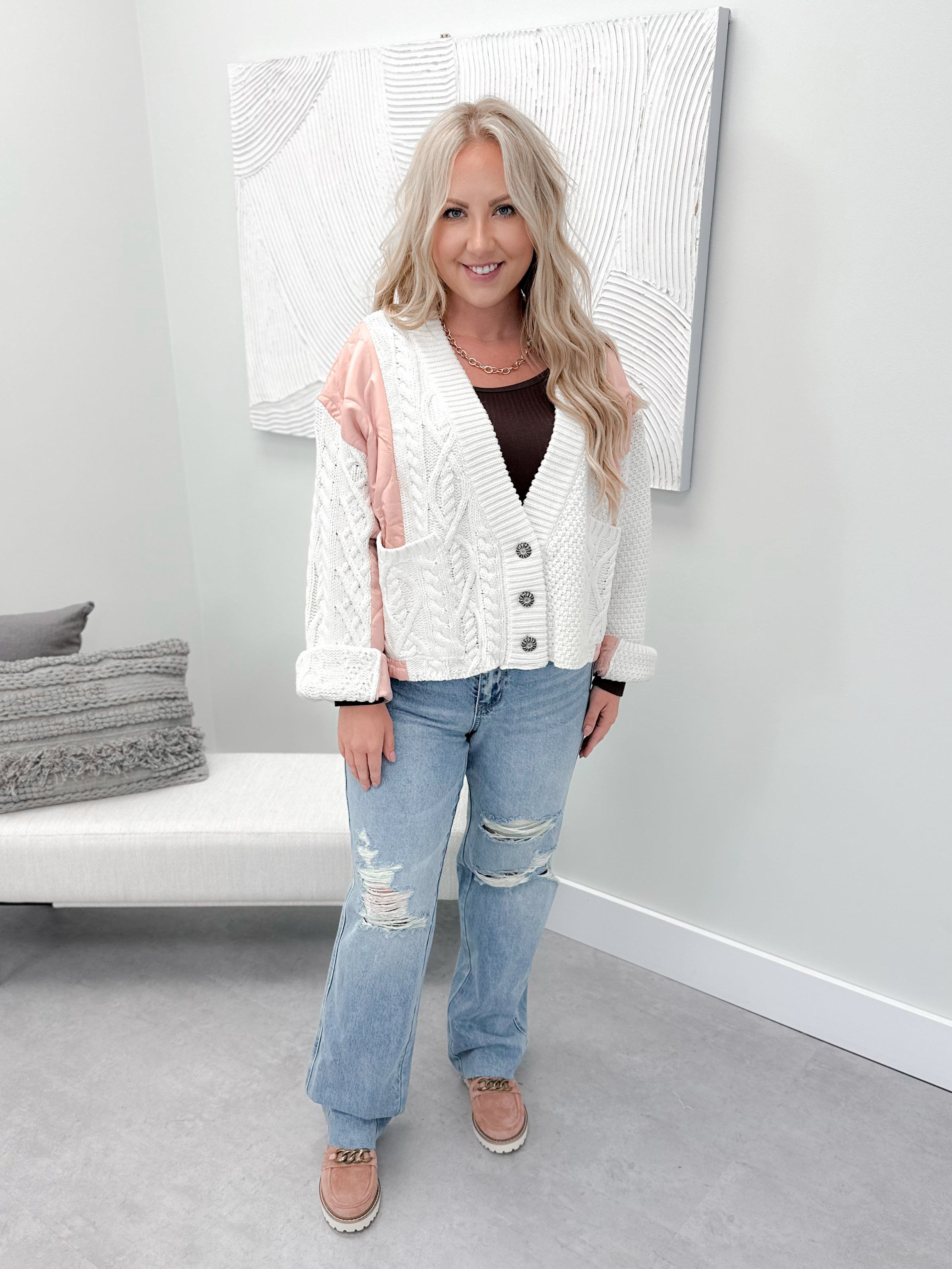 Kandy Coatigan in Blush by Pol