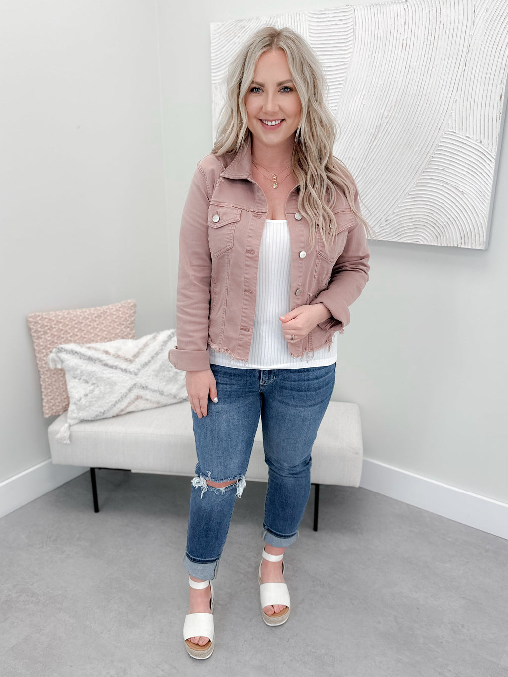 Meadow Denim Jacket in Mauve