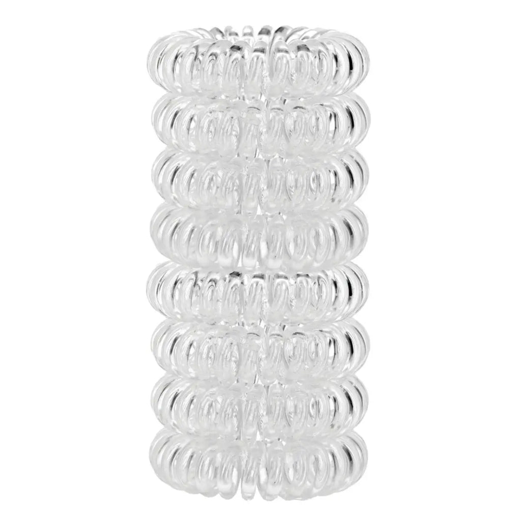 Kitsch Spiral Hair Ties 8 Pack in Clear