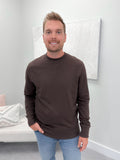 Dobby Mens Pullover in Chocolate