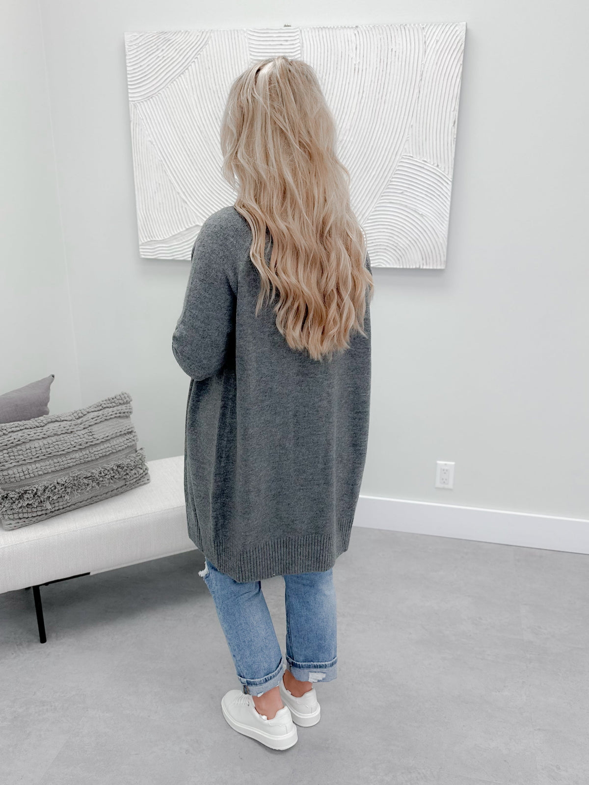 Getting Warmer Cardi in Grey