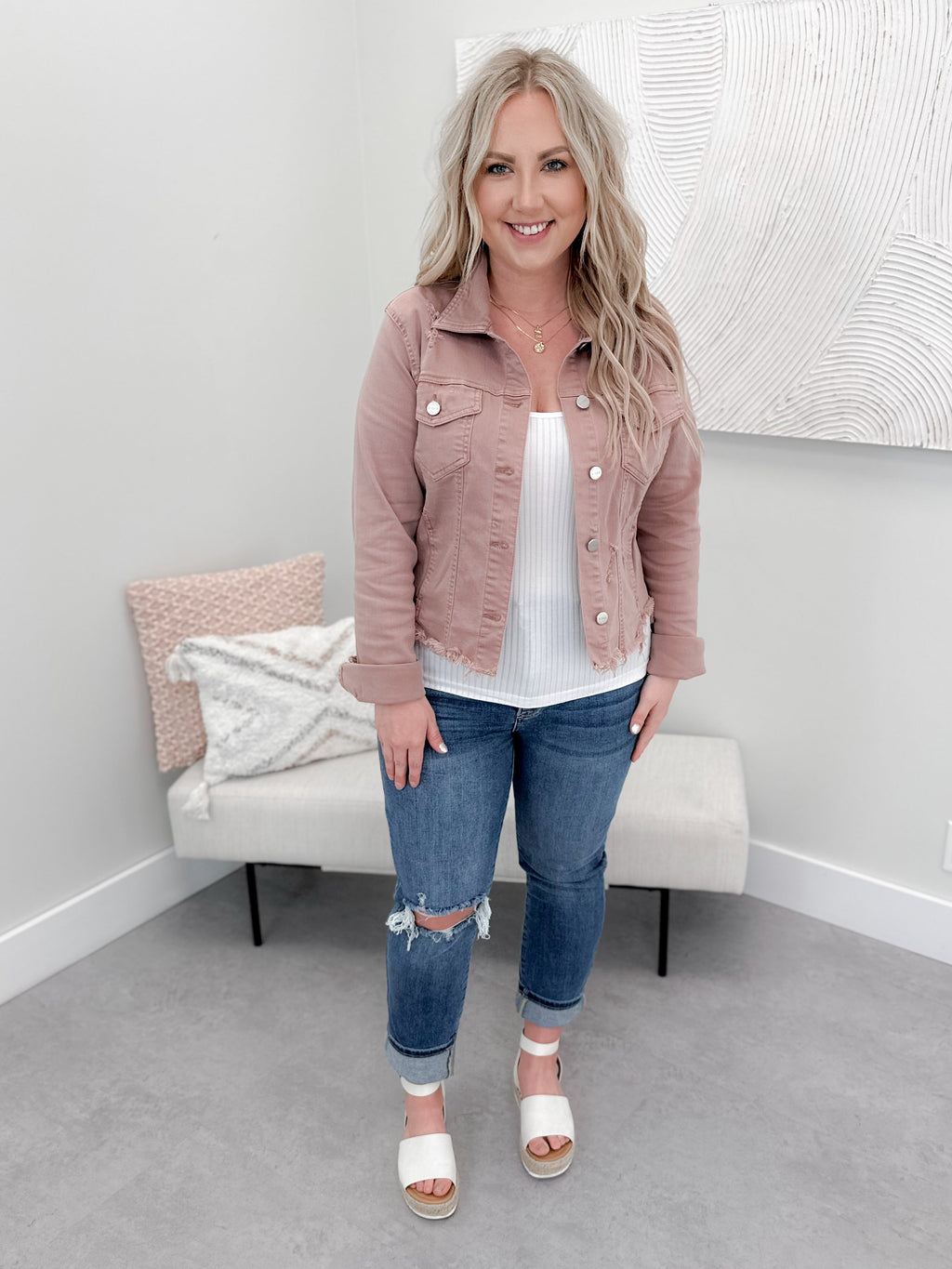 Meadow Denim Jacket in Mauve