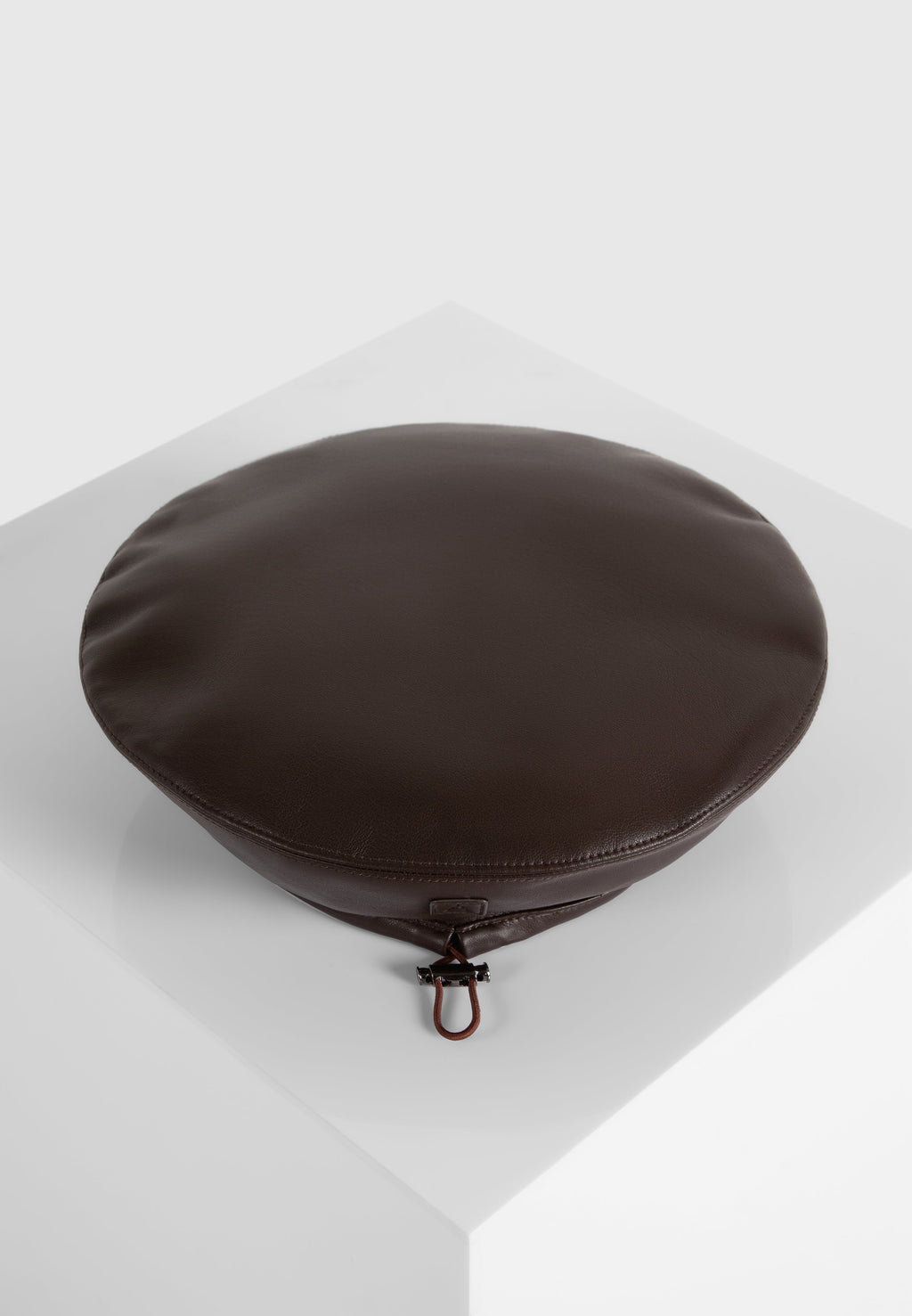 Leather Beret - Brown