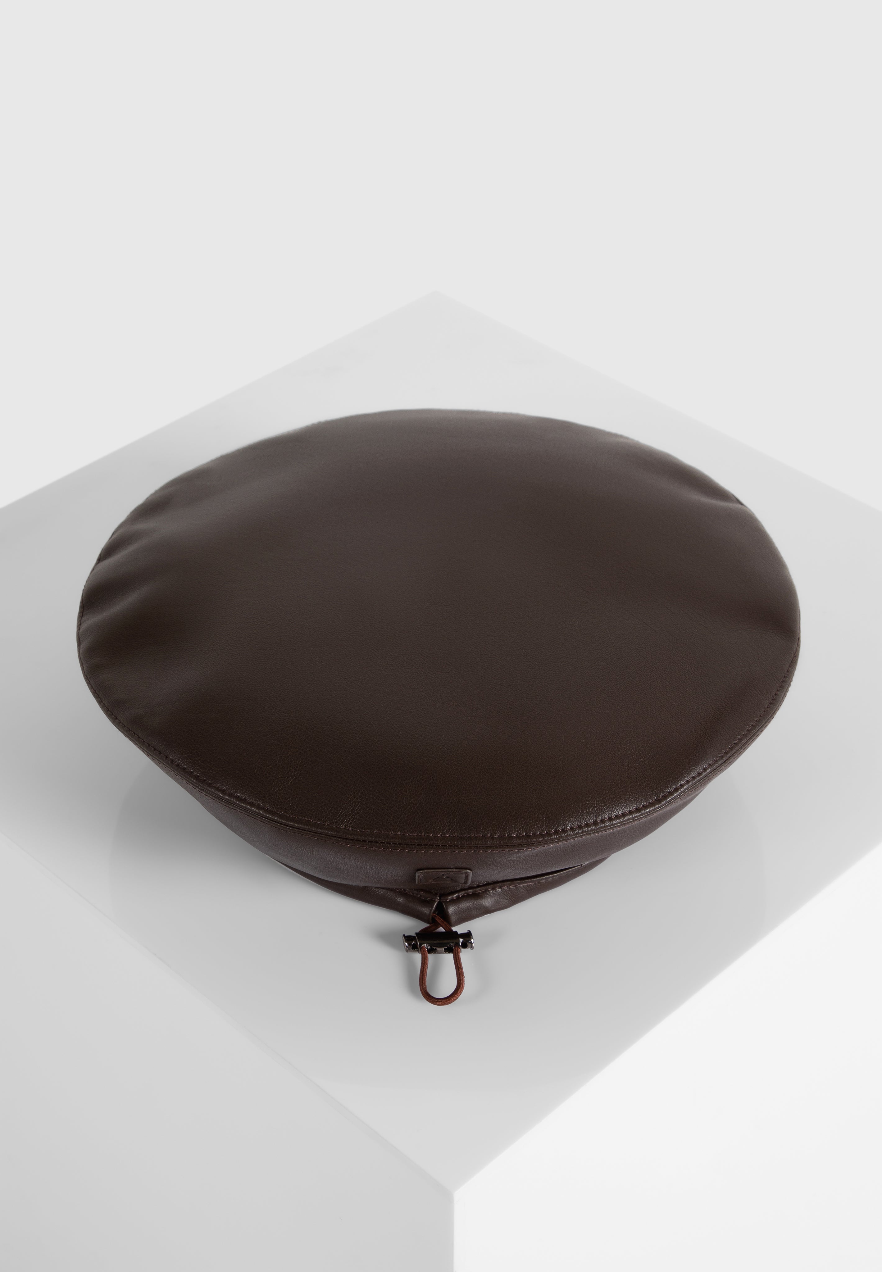 Leather Beret - Brown