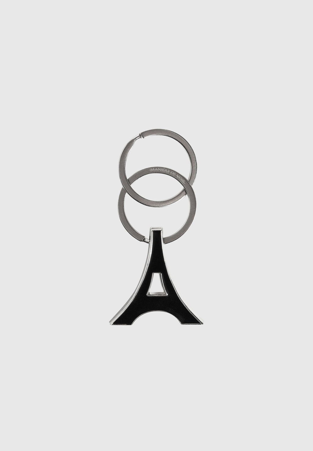 Eiffel Enamel Key Ring - Black/Silver