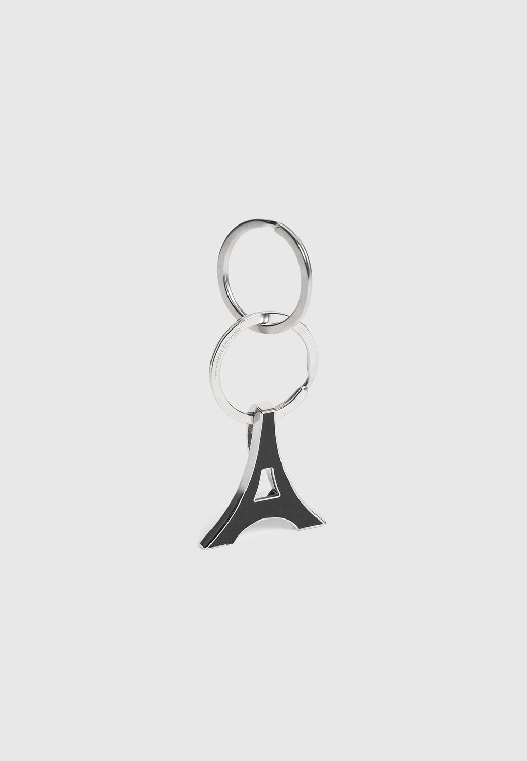 Eiffel Enamel Key Ring - Black/Silver