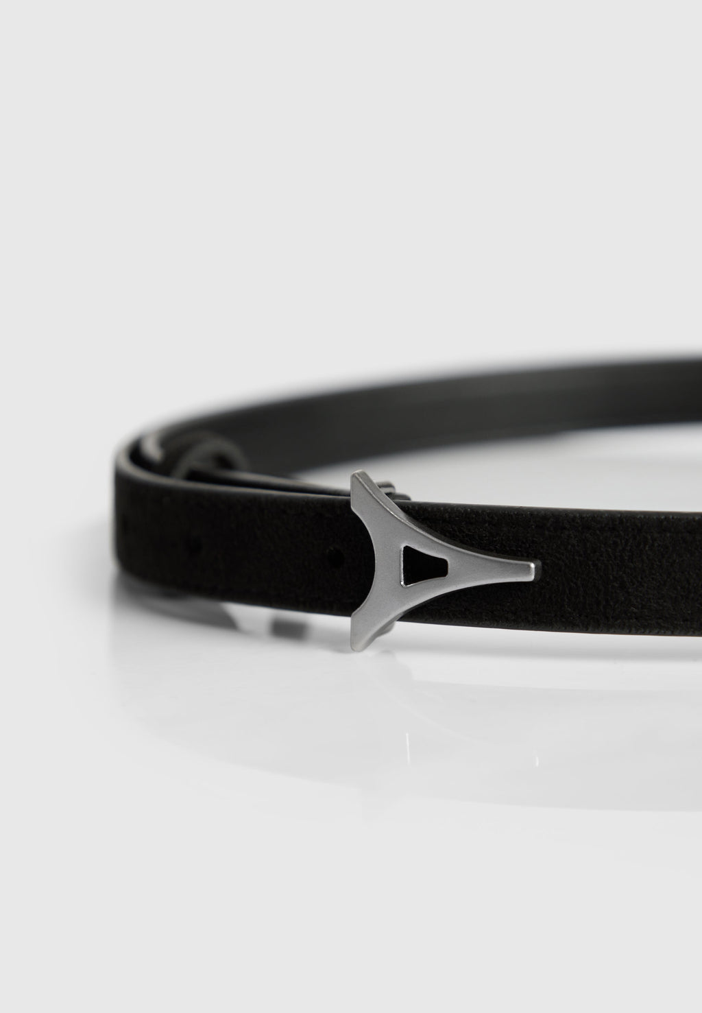 Eiffel Slim Suede Belt - Black/Silver