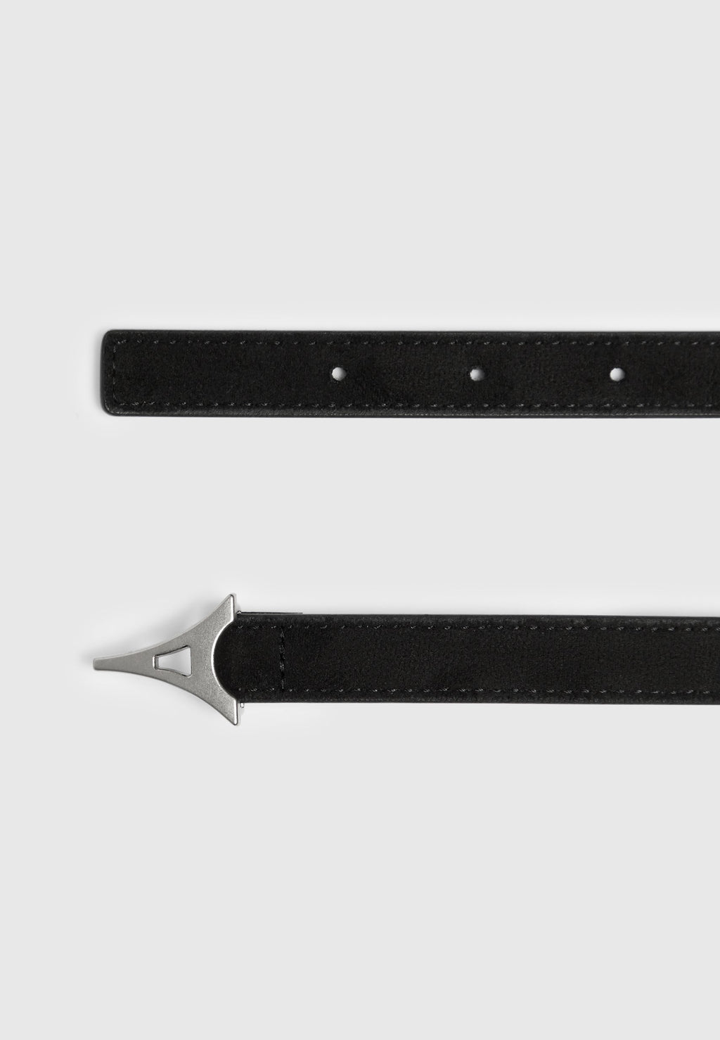 Eiffel Slim Suede Belt - Black/Silver