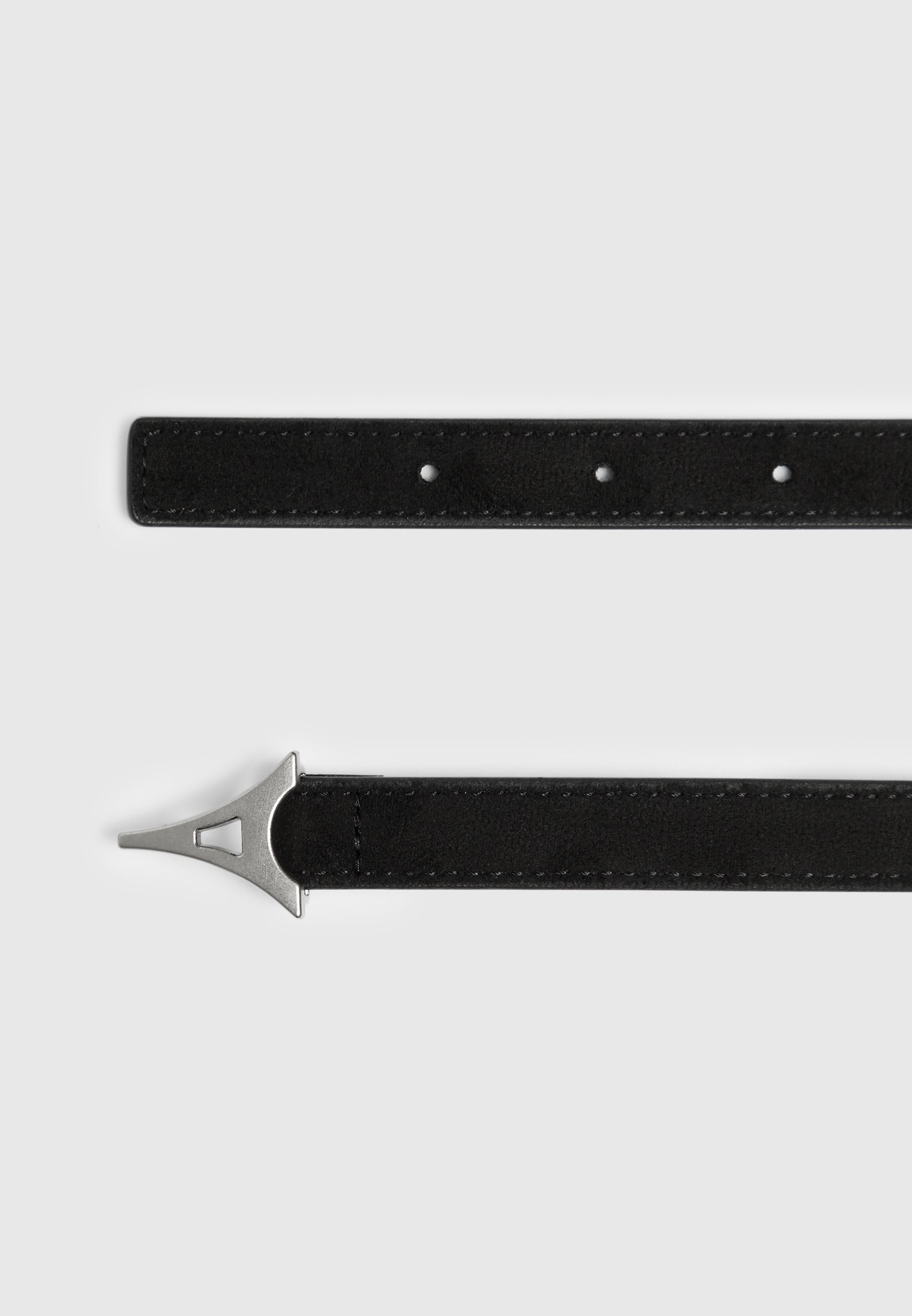 Eiffel Slim Suede Belt - Black/Silver