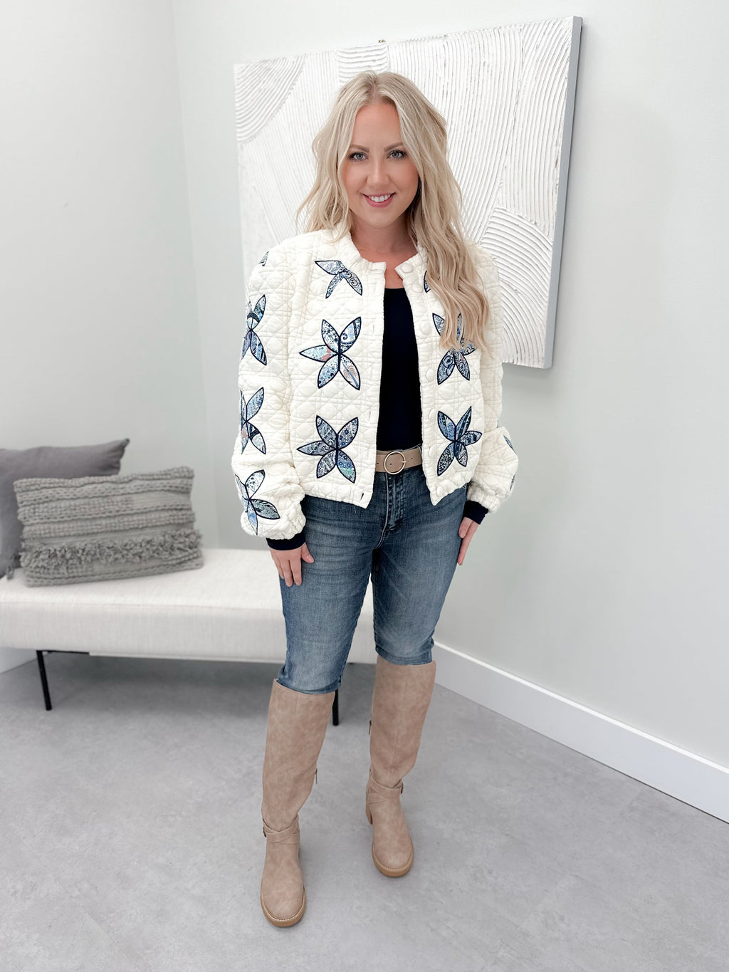 Kendra Quilted Jacket in Ivory