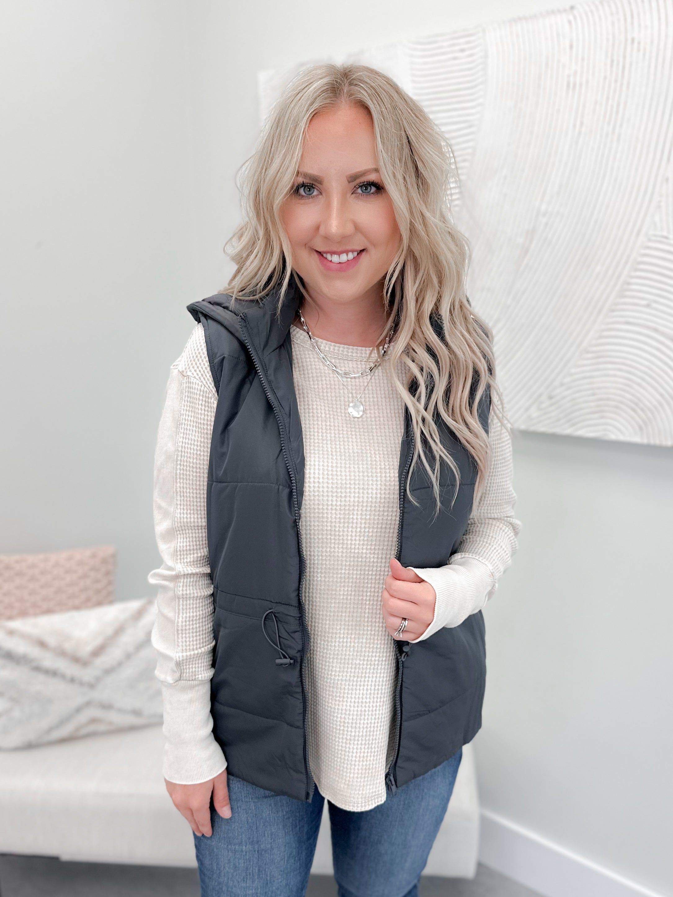 Ginny Puffer Vest in Spruce