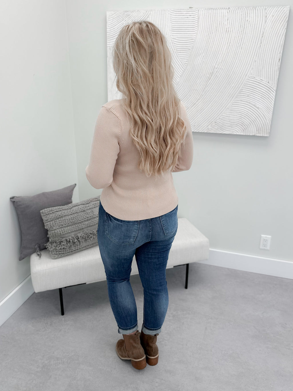 Marla Ribbed Sweater in Sand