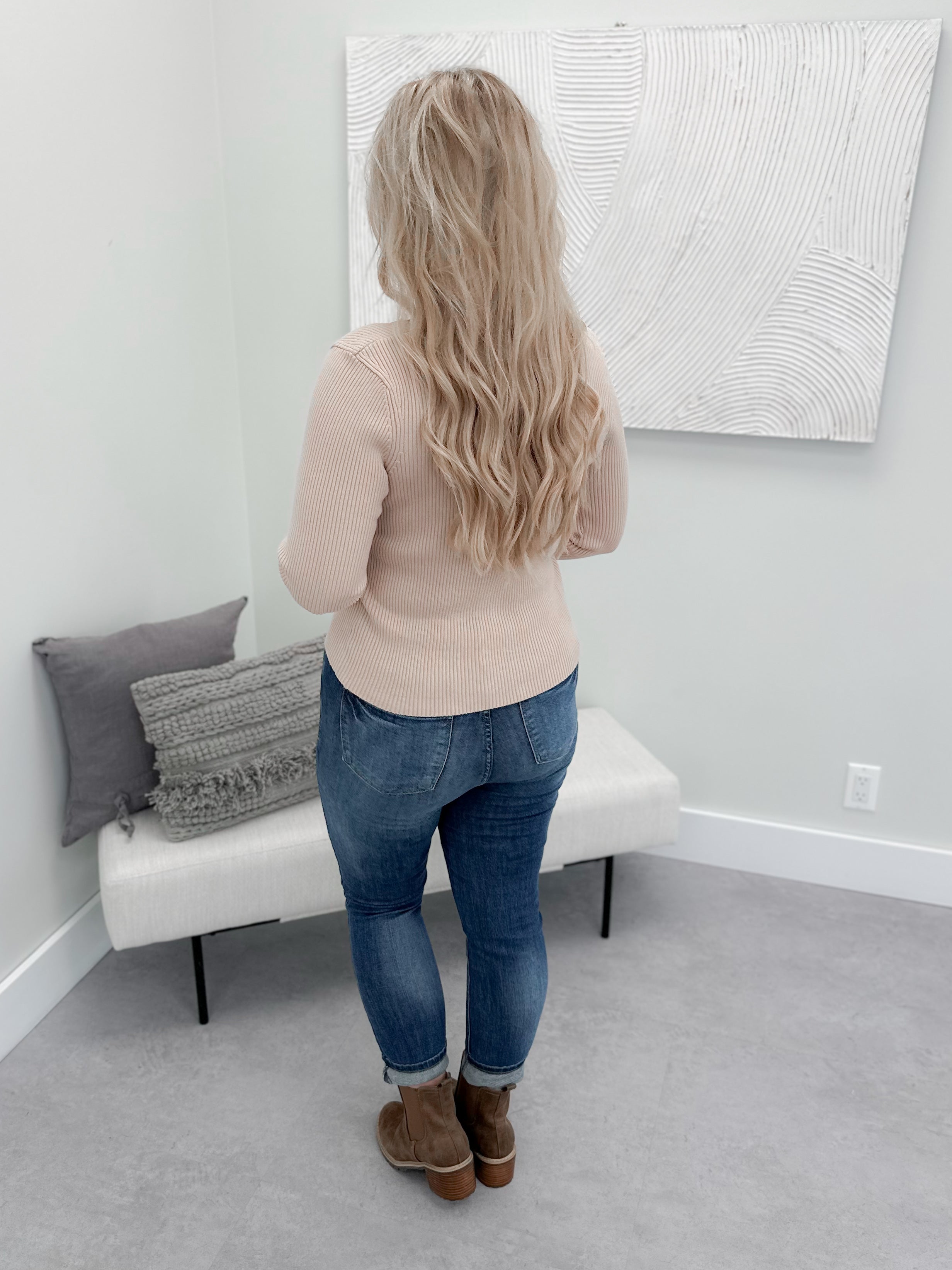 Marla Ribbed Sweater in Sand