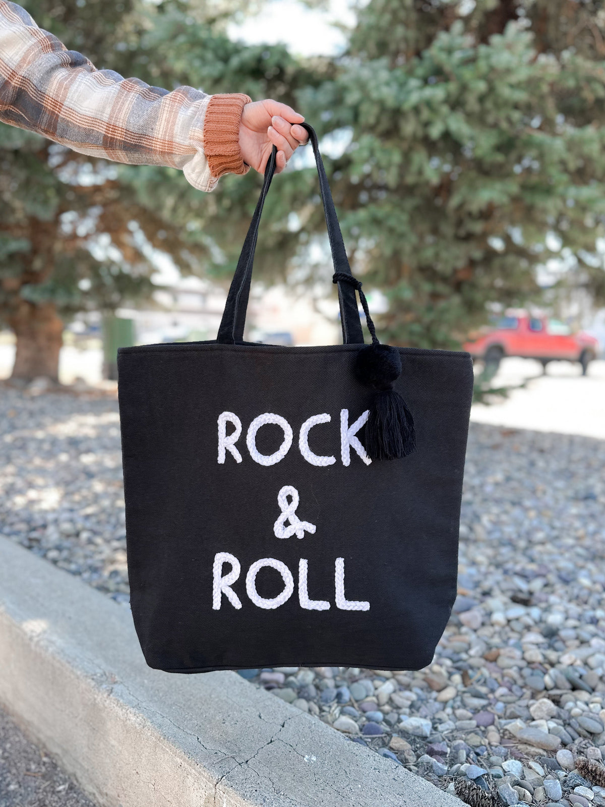 Rock & Roll Oversized Tote in Black