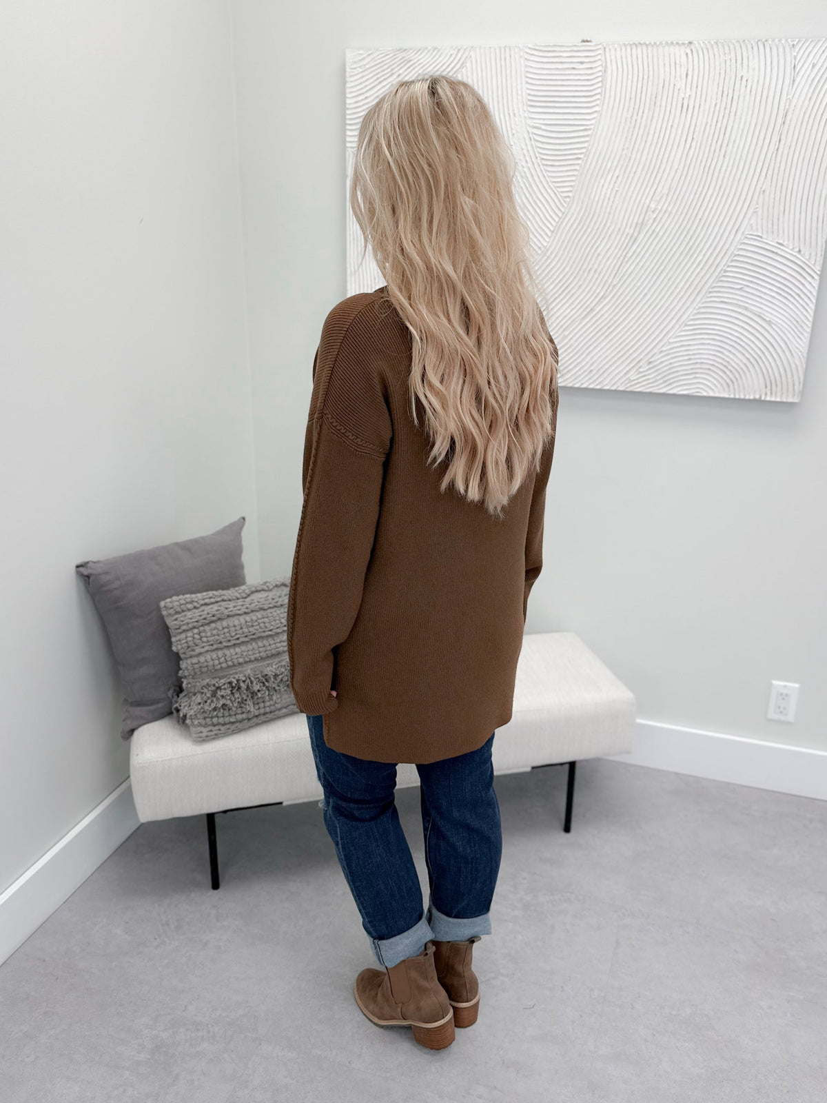 Mandy Ribbed Sweater in Brown