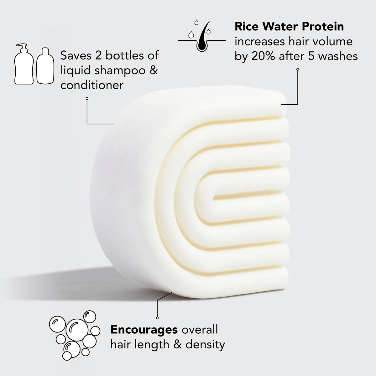 Rice Water Protein Conditioner Bar For Hair Growth by Kitsch