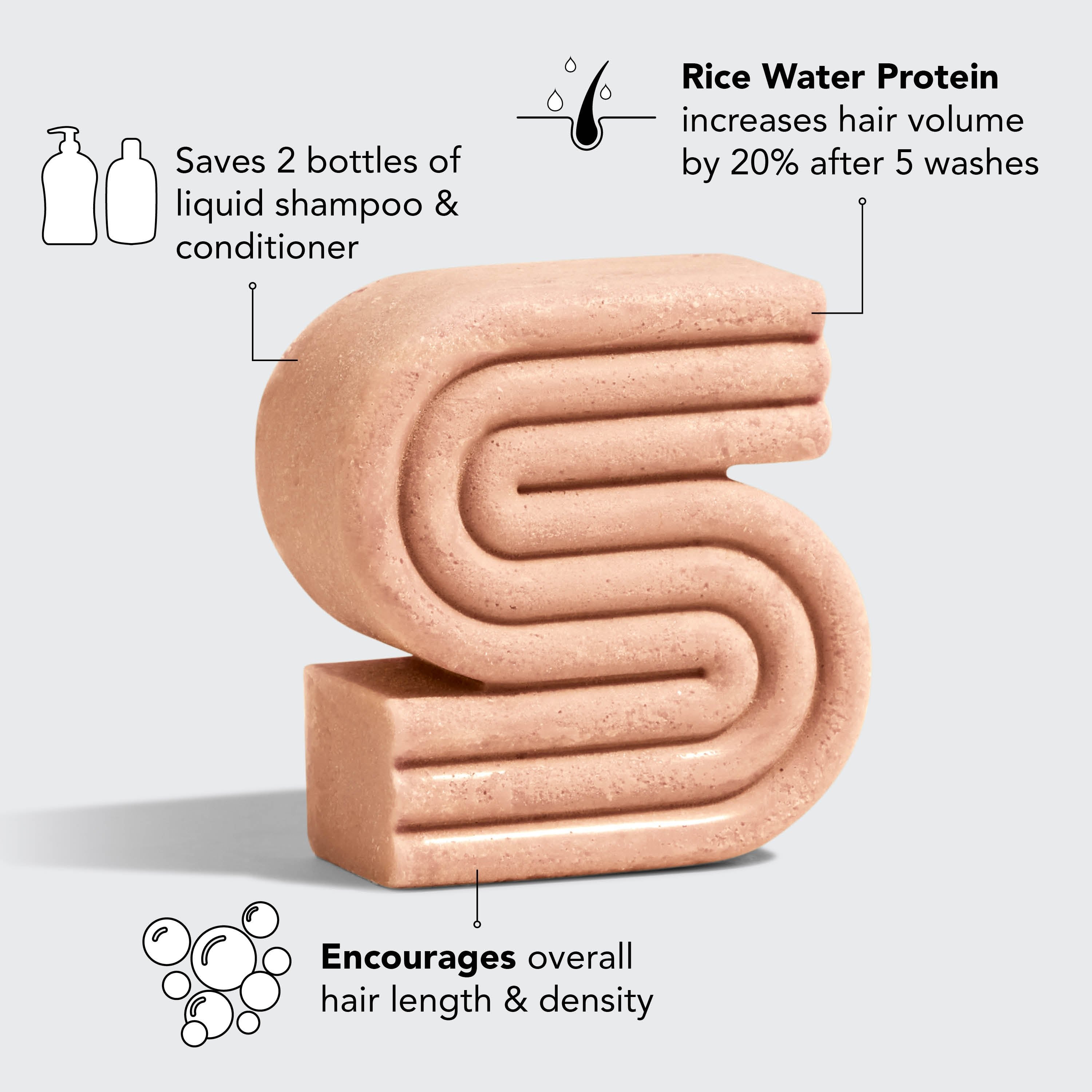 Rice Water Protein Shampoo Bar For Hair Growth by Kitsch
