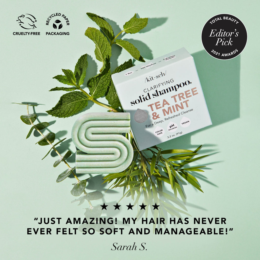 Tea Tree + Mint Clarifying Shampoo Bar by Kitsch