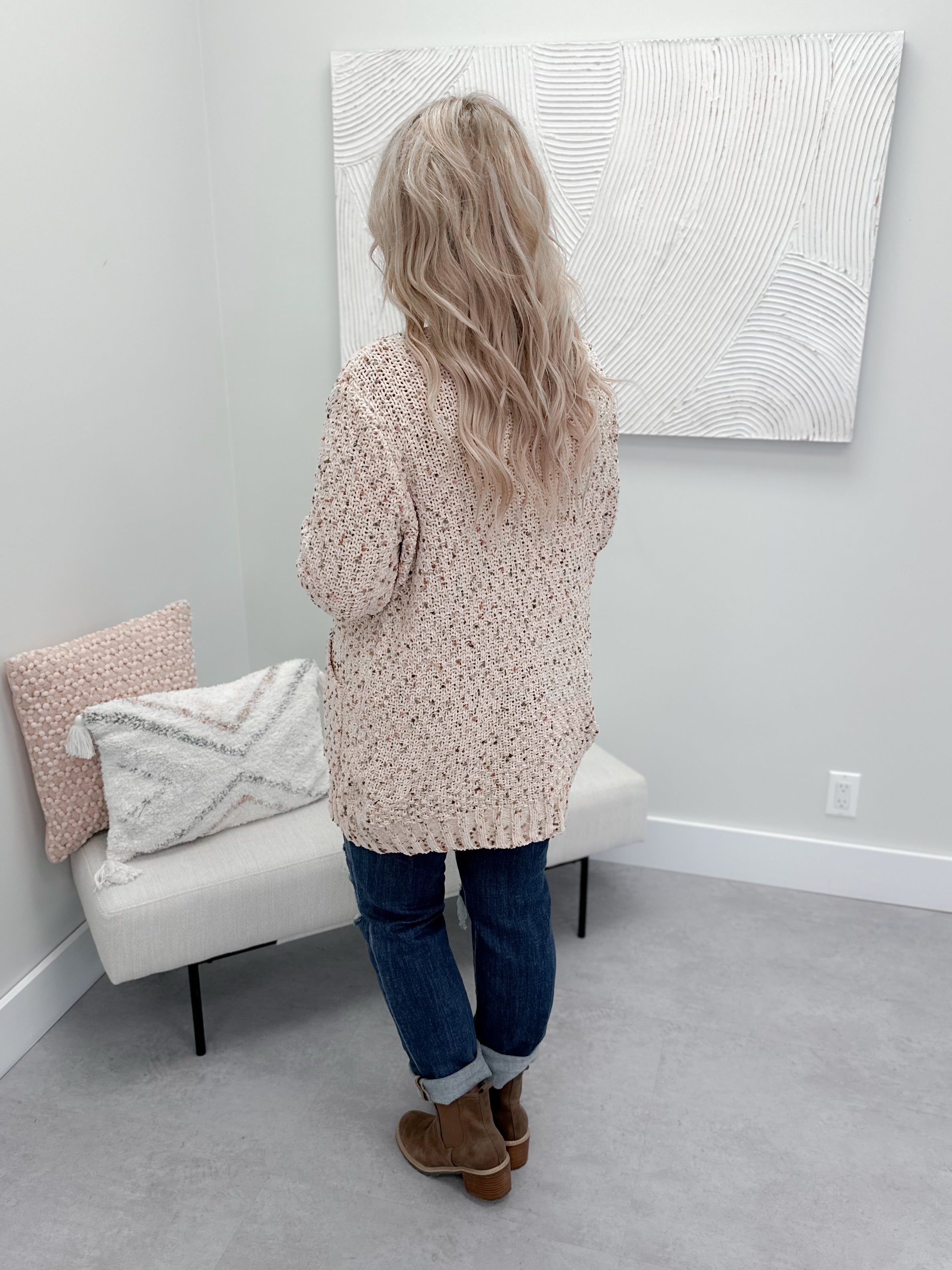 Pheobe Popcorn Cardi in Natural