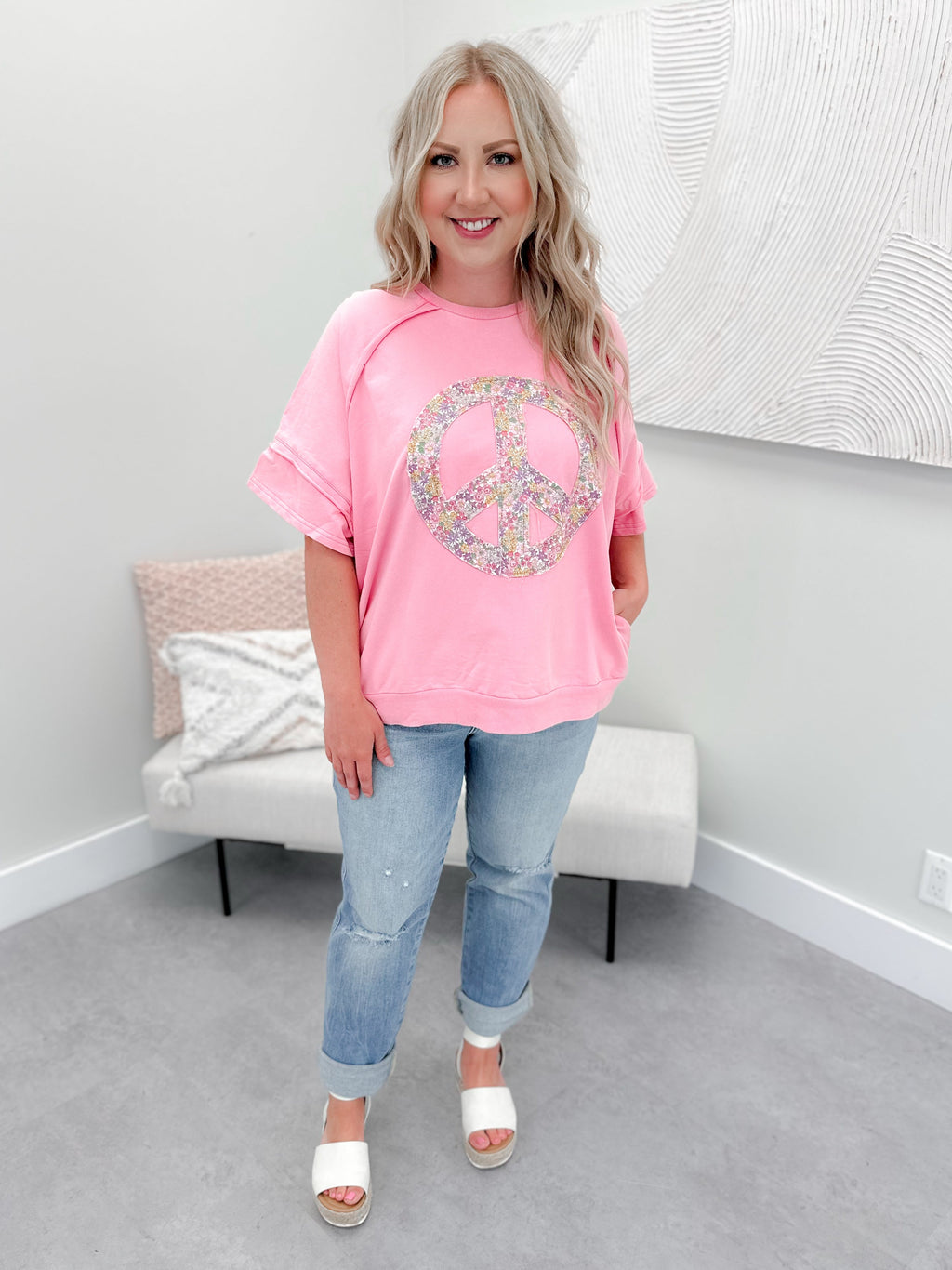 Floral Power Pullover in Pink