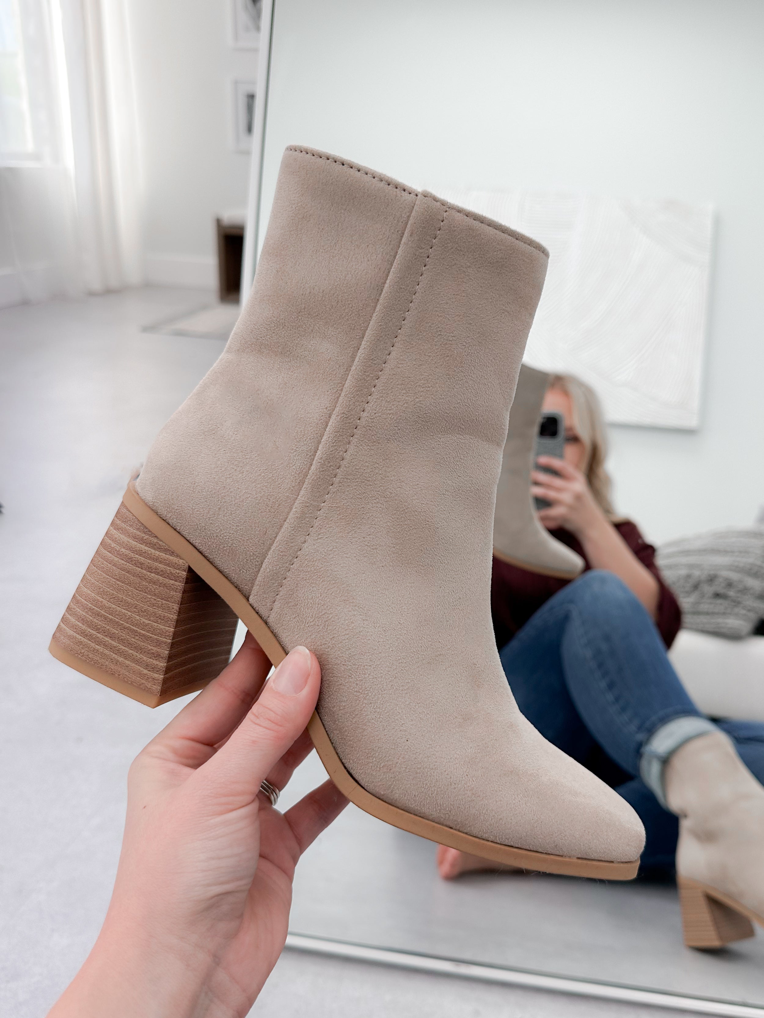 Gloria Ankle Boots in Taupe