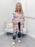 Poppy Plaid Shacket in Pink - Size Small