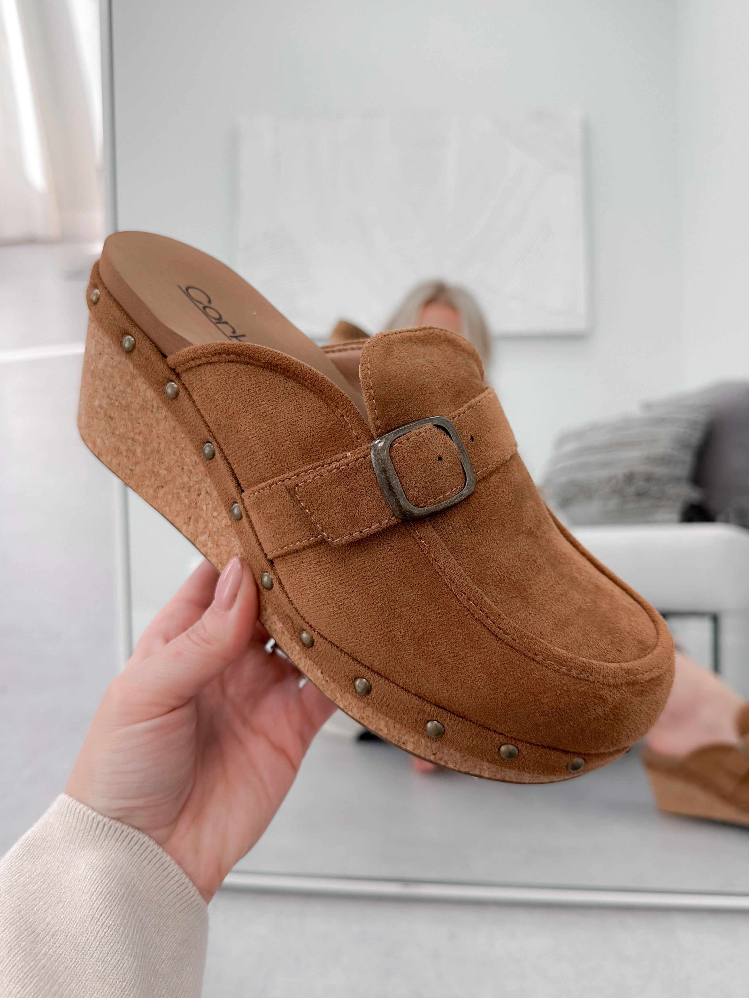 Just Precious Mule in Tabacco Suede