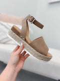 Runway Platform Sandals in Dark Natural