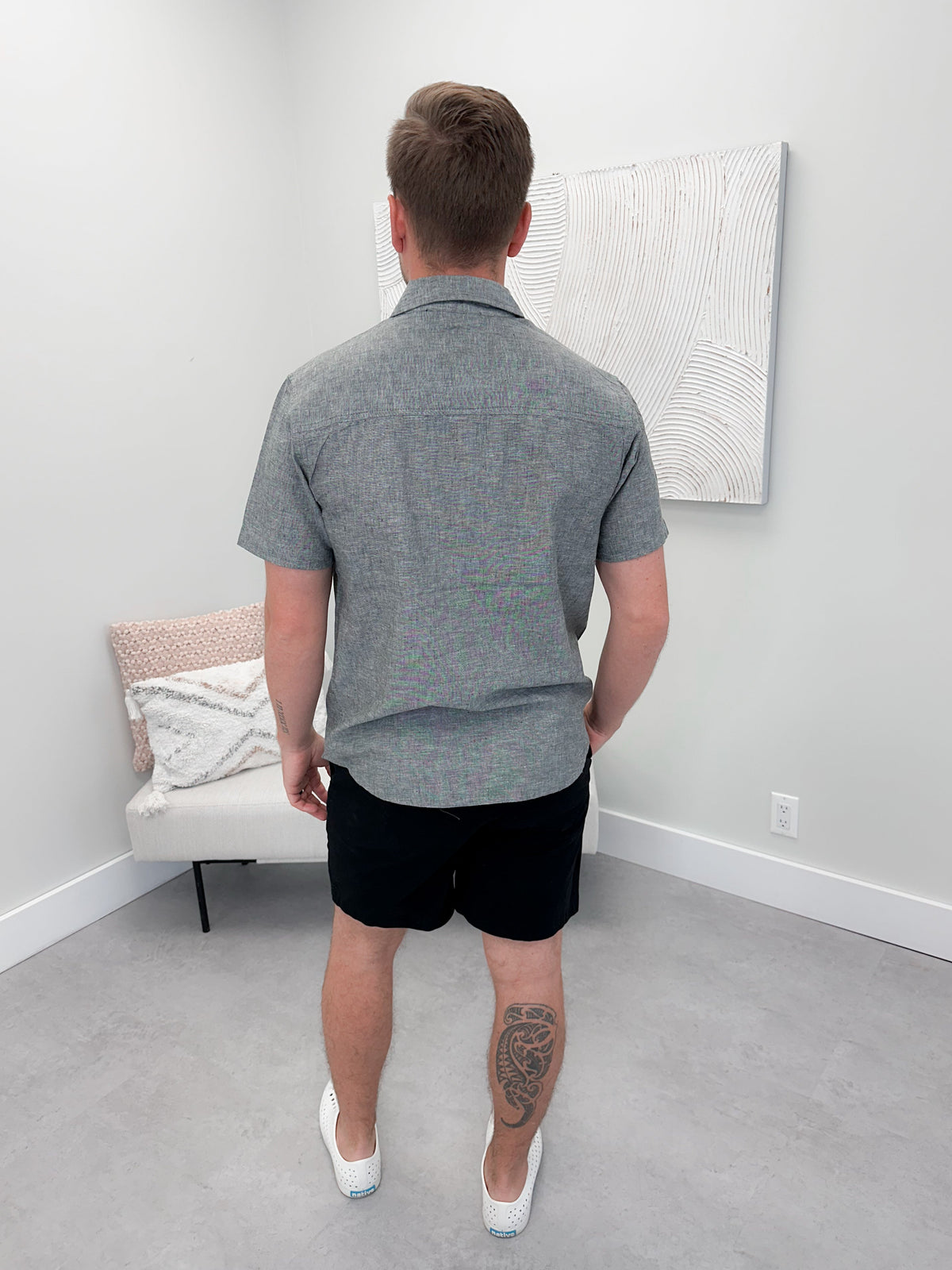Jeffery Mens Button Up in Grey