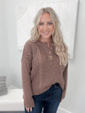 Lydia Cable Knit Sweater in Mocha