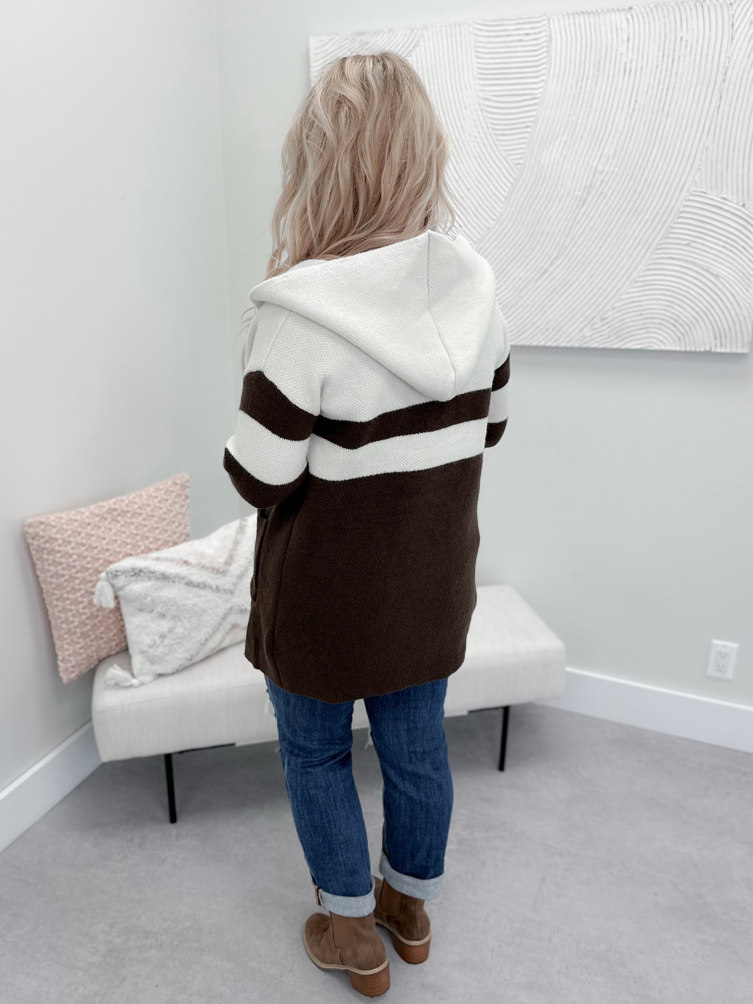 Celine Hooded Coatigan in Dark Chocolate