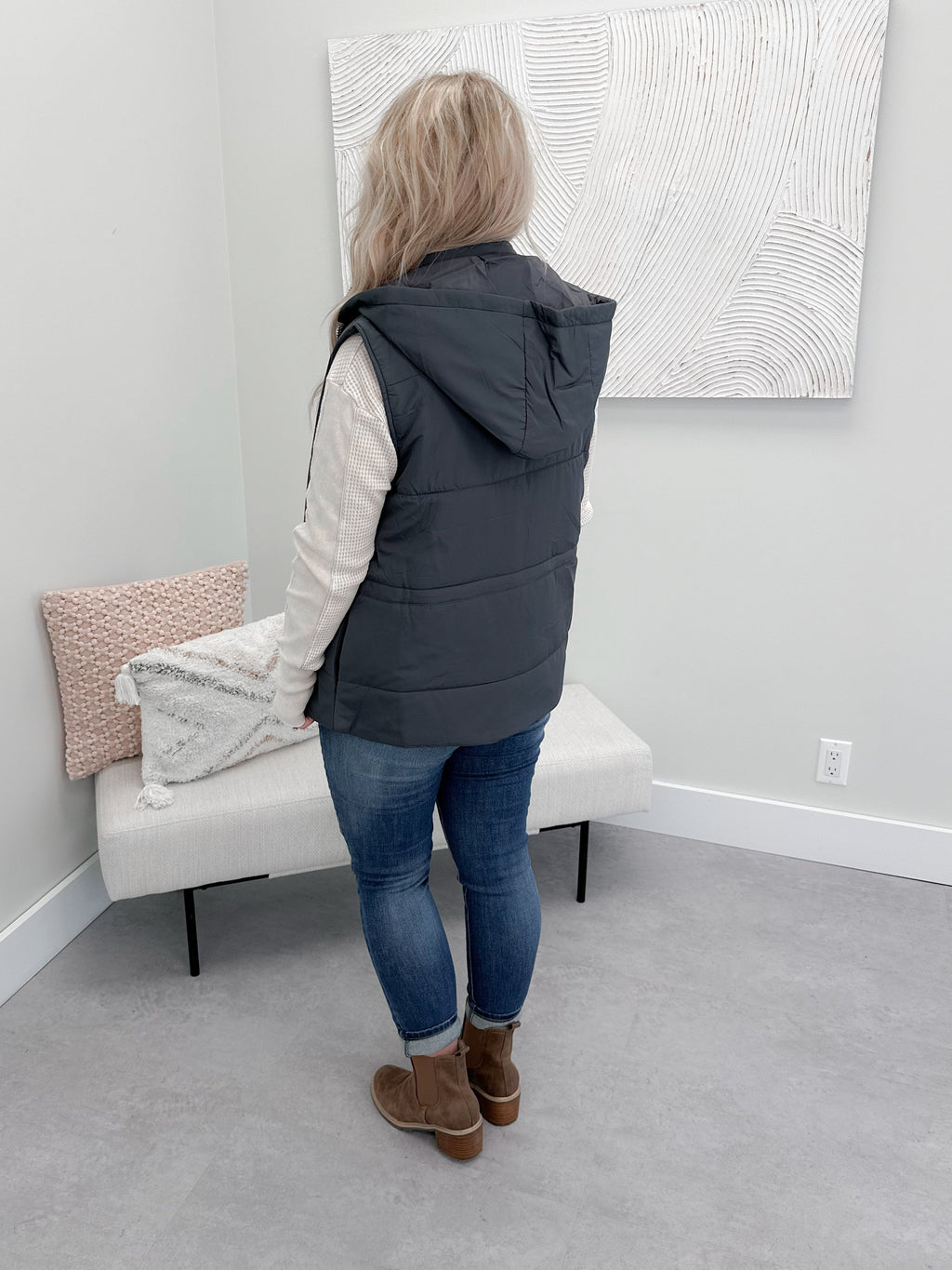 Ginny Puffer Vest in Spruce