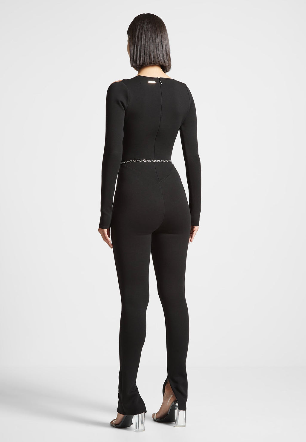 Eiffel Chain Detail Jumpsuit - Black