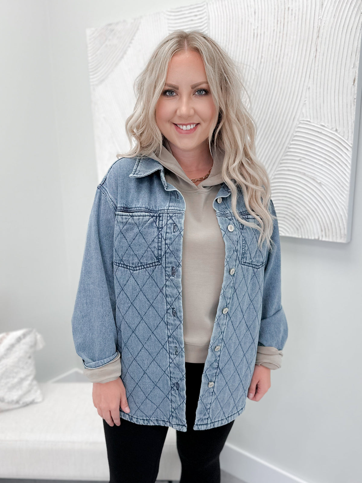Sandy's Quilted Jacket in Denim