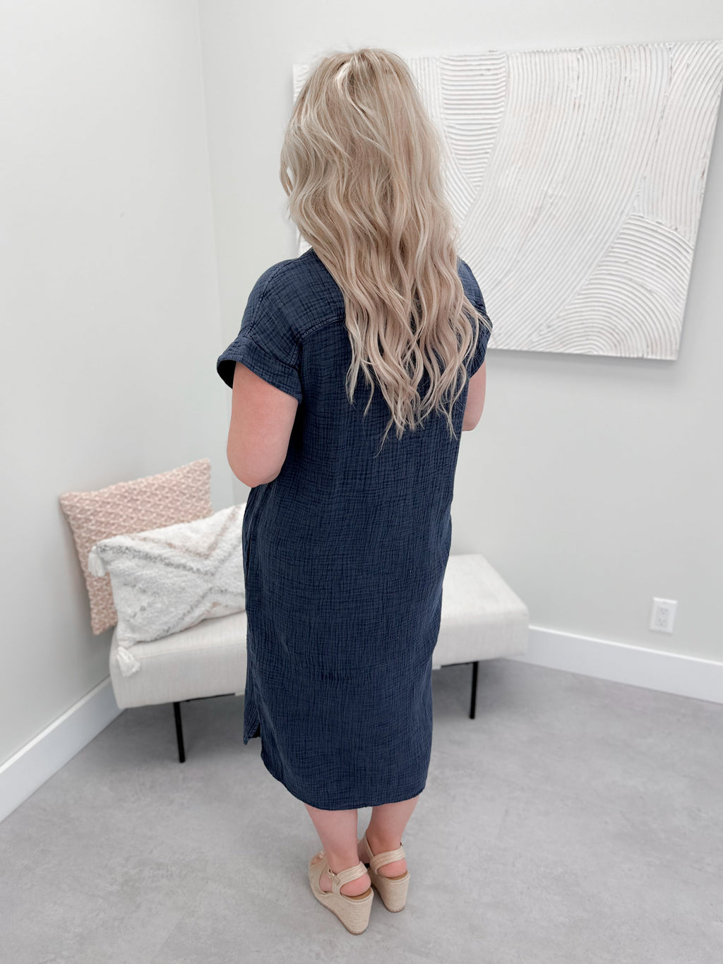 Lyra Shirt Dress in Ink