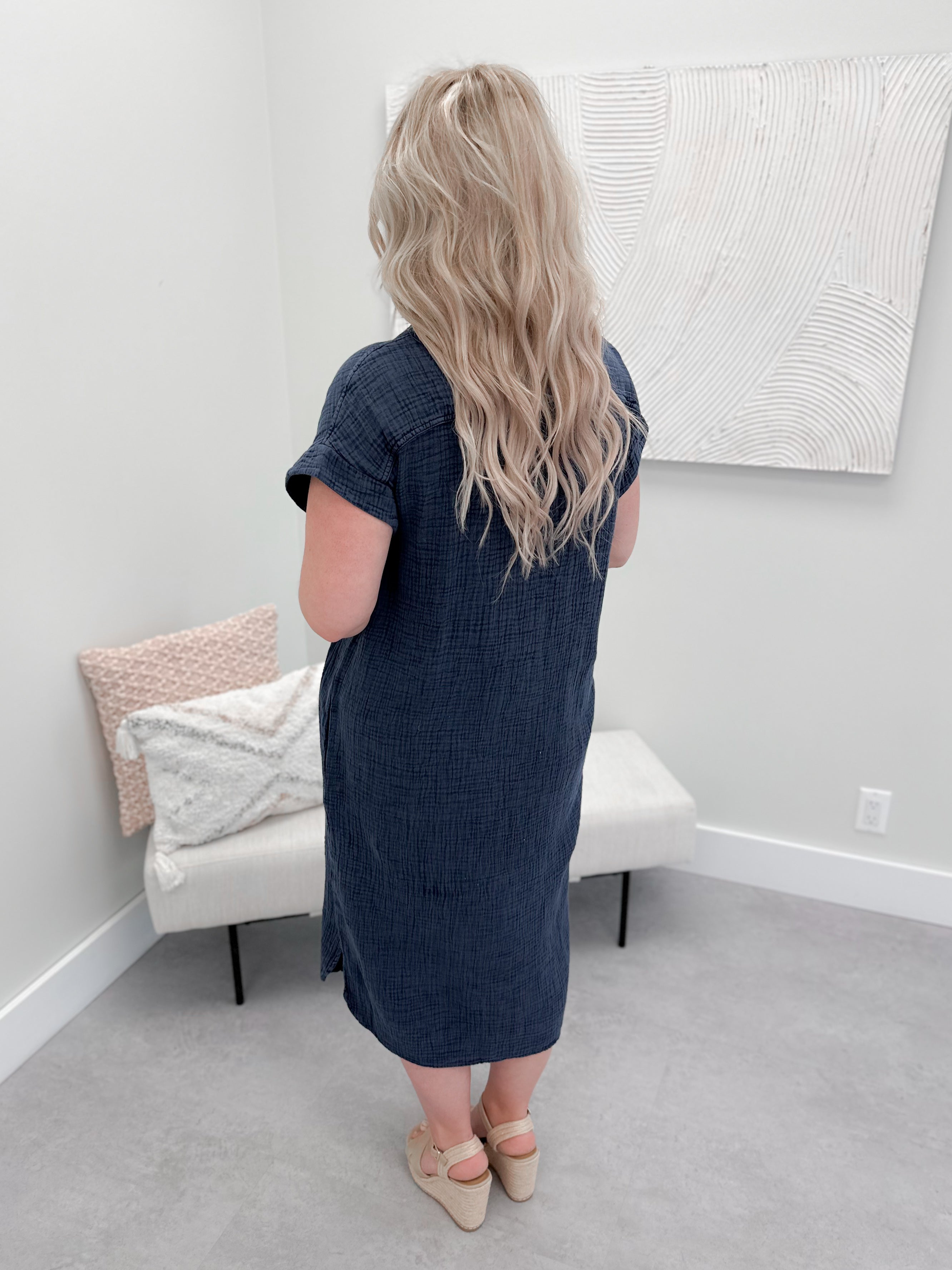 Lyra Shirt Dress in Ink