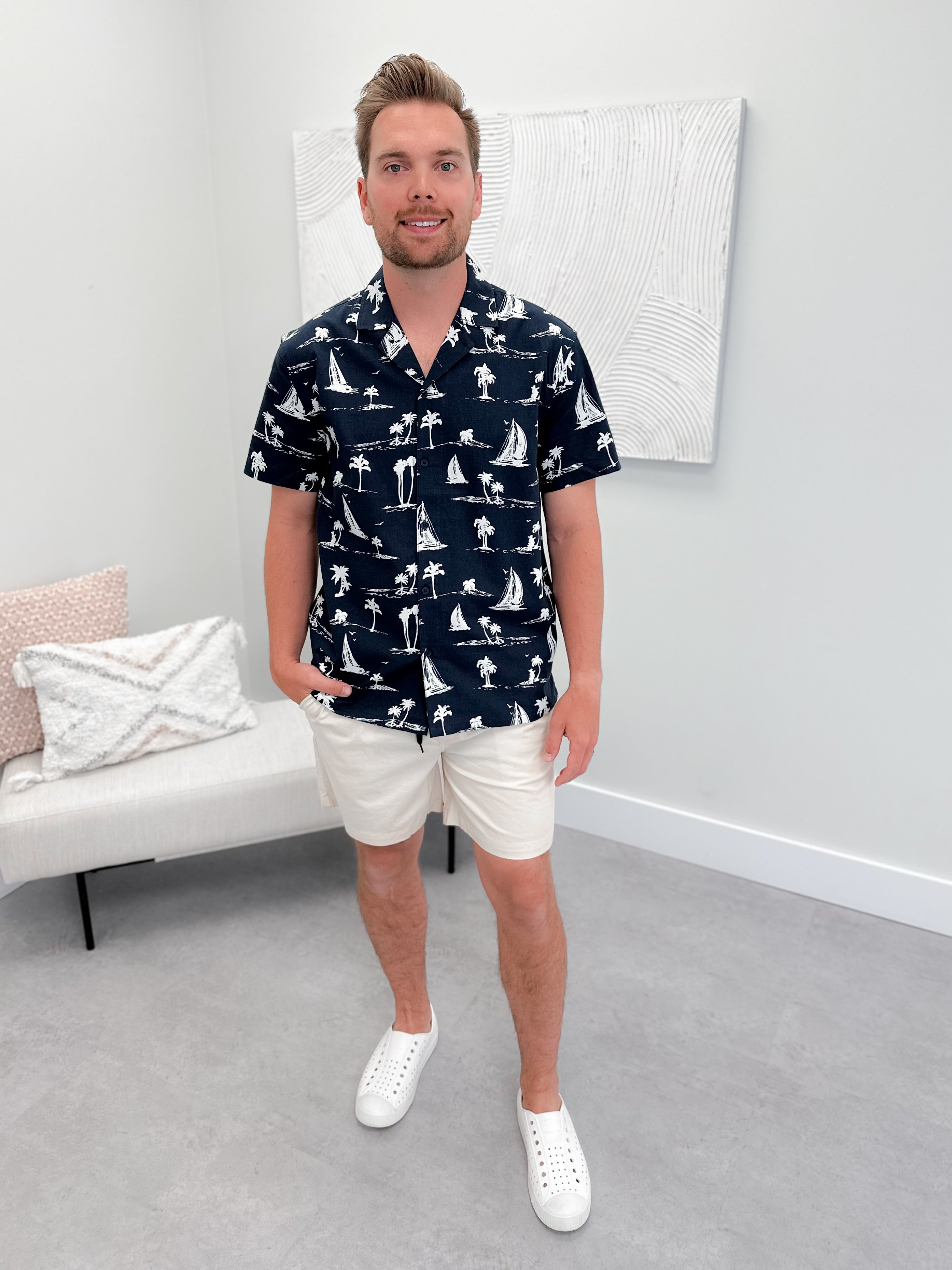 Sail Away Mens Button Down - Size Small