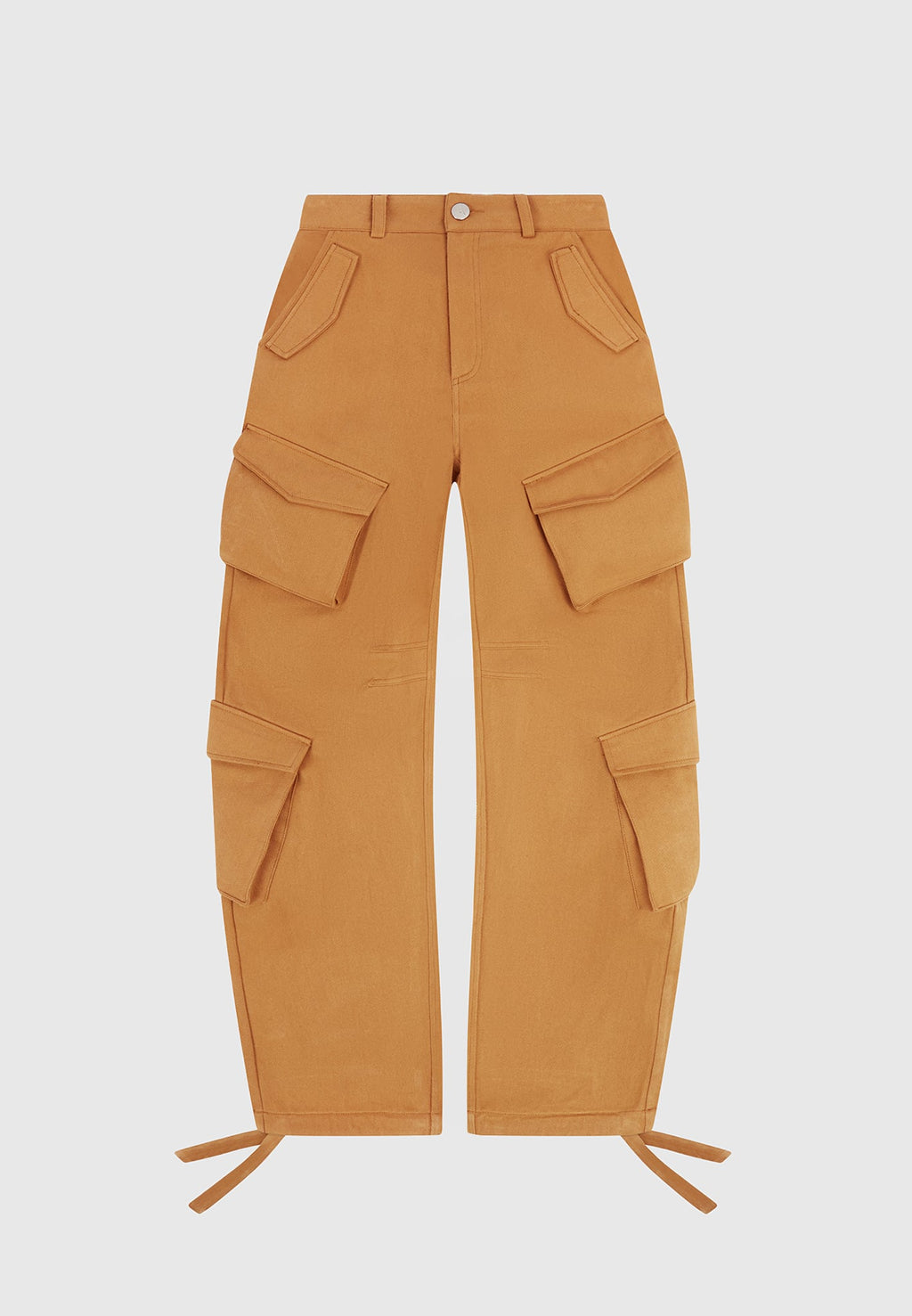 High Waisted Cargo Pants - Tan