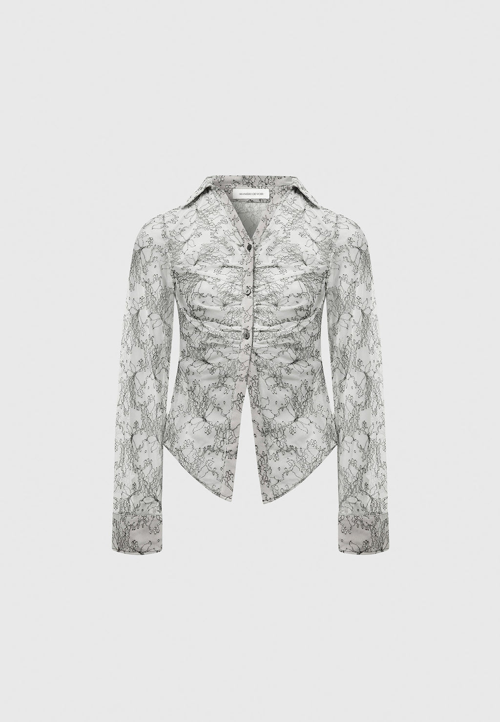 Lace Mesh Contour Shirt - Off White