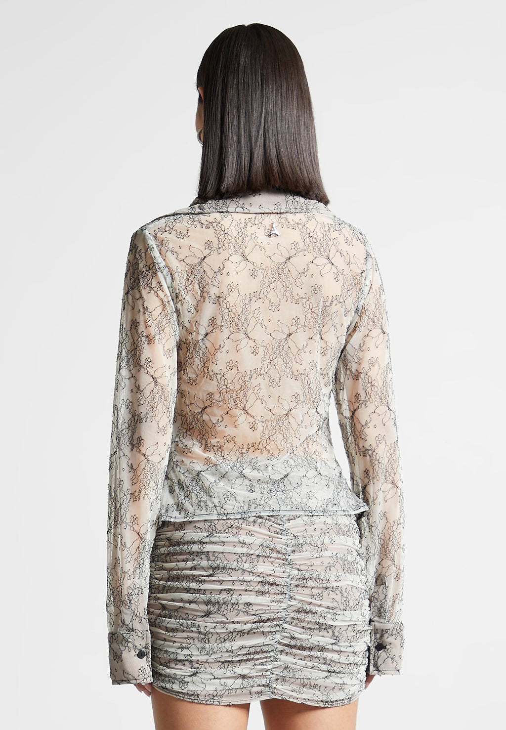 Lace Mesh Contour Shirt - Off White