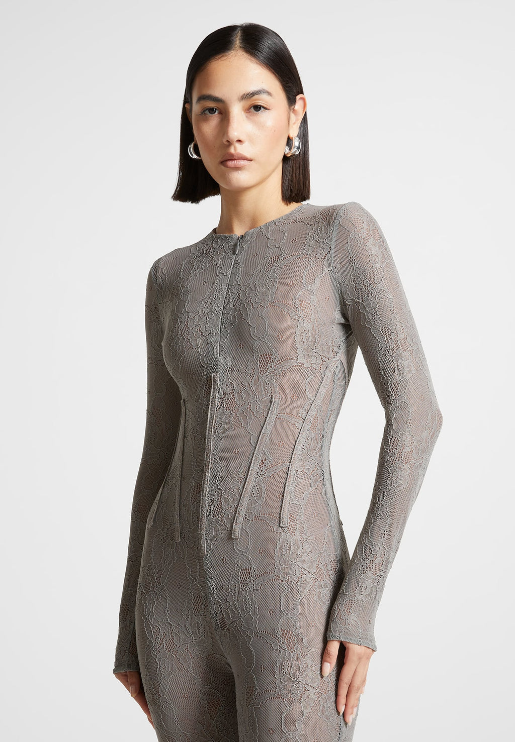 Lace Jumpsuit - Grey