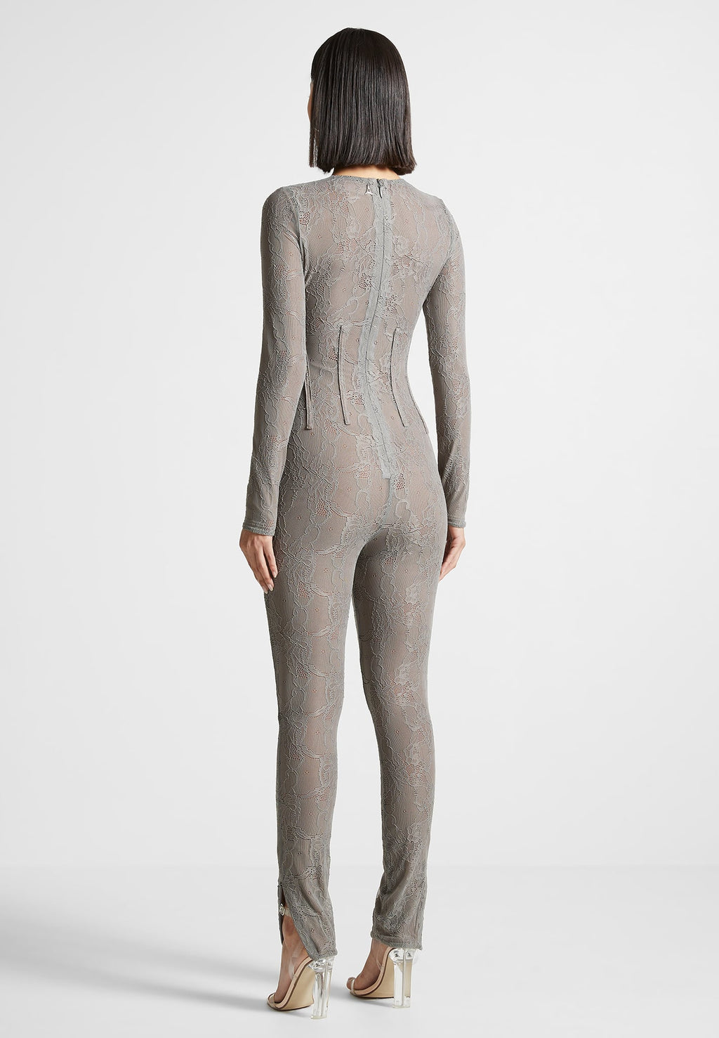 Lace Jumpsuit - Grey