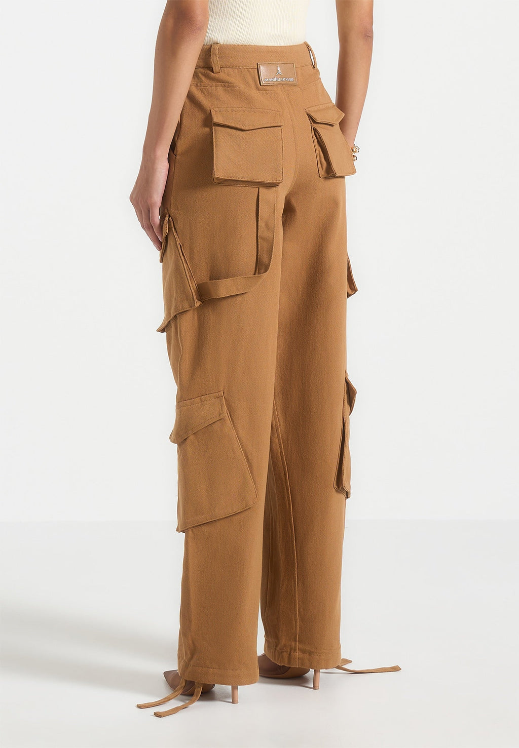 High Waisted Cargo Pants - Tan