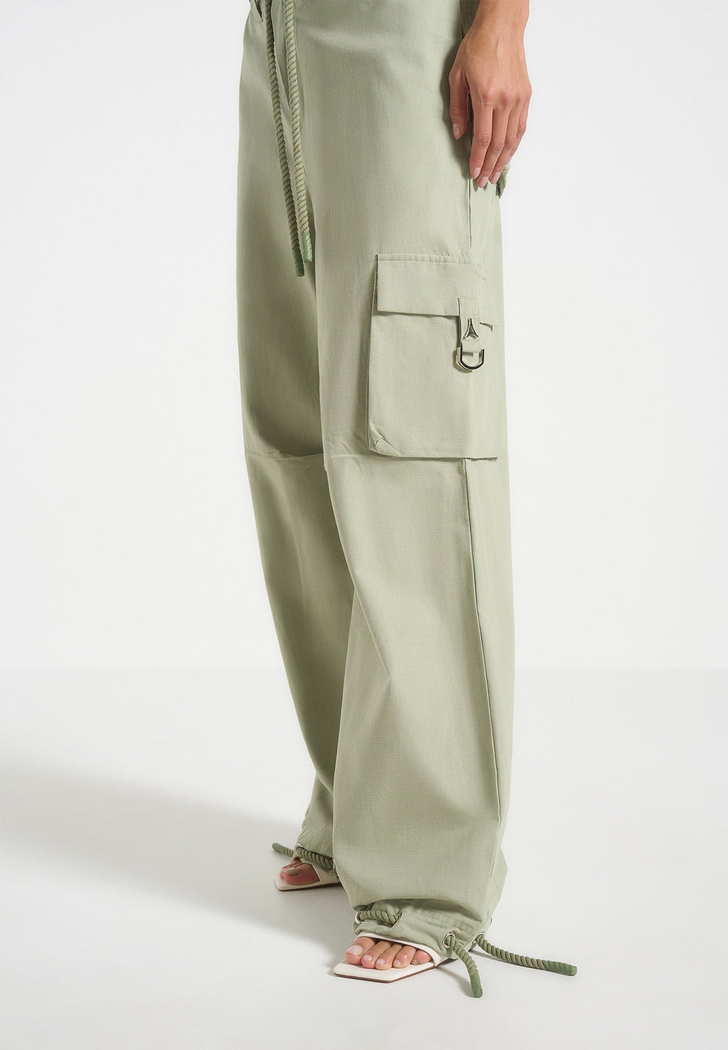 Ripstop Parachute Cargo Pants - Sage