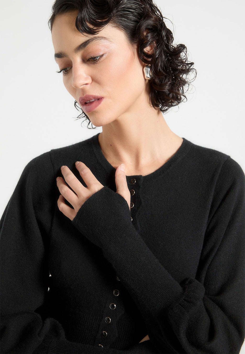 Knitted Scallop Hem Playsuit - Black